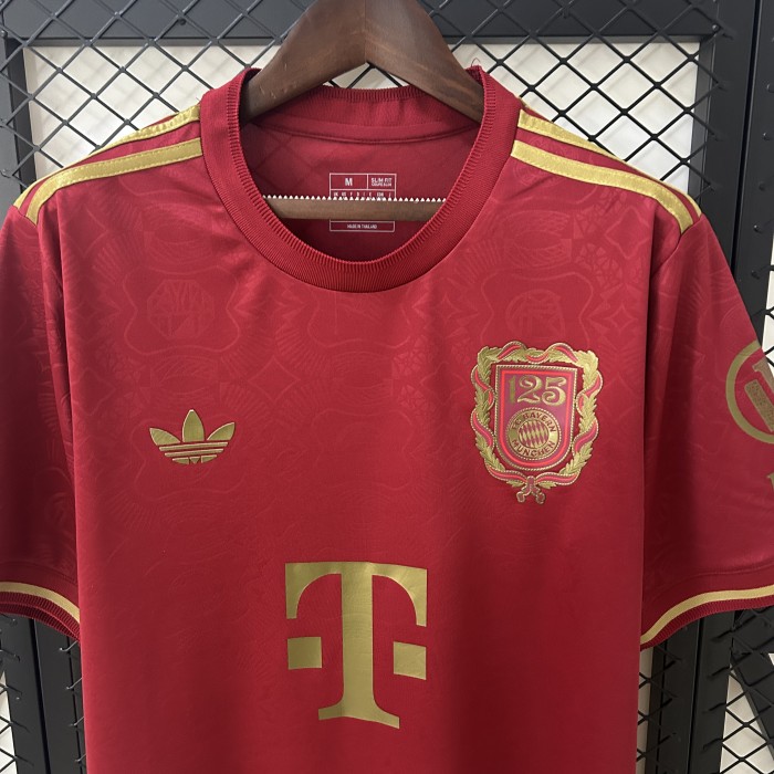 Fan Version 2024-2025 Bayern Munich 125th Anniversary Soccer Jersey Bayern Munchen Red Football Shirt