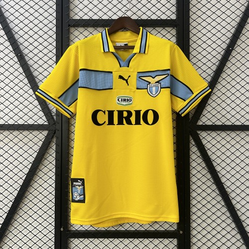Retro Jersey 1998-1999 Lazio Away Yellow Soccer Jersey Vintage Football Shirt