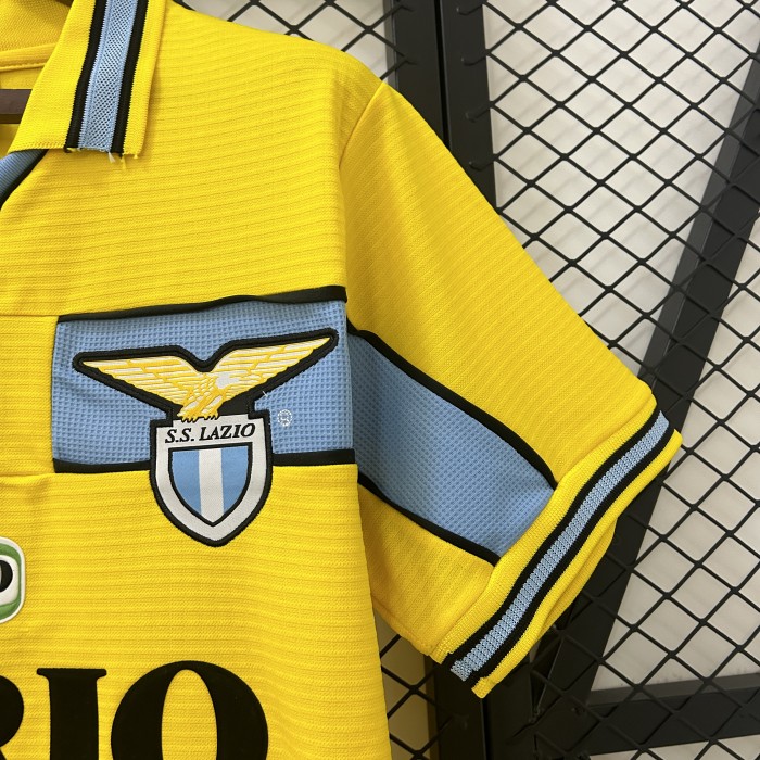 Retro Jersey 1998-1999 Lazio Away Yellow Soccer Jersey Vintage Football Shirt