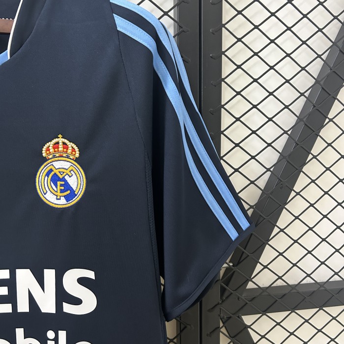 Retro Jersey 2003-2004 Real Madrid Away Dark Blue Soccer Jersey Vintage Football Shirt