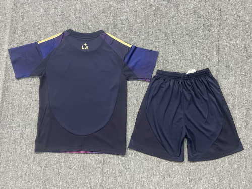 Youth Uniform Kids Kit 2025-2026 Los Angeles Galaxy Away Soccer Jersey Shorts Child Football Set