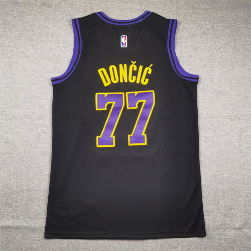 2024 City Edition Los Angeles Lakers 77 Doncic Black NBA Jersey Basketball Shirt