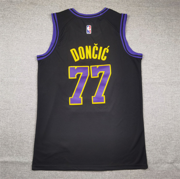 2024 City Edition Los Angeles Lakers 77 Doncic Black NBA Jersey Basketball Shirt