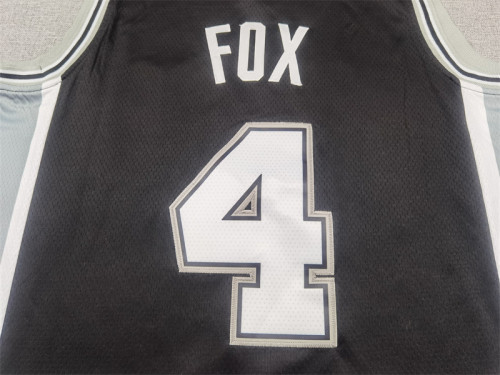 San Antonio Spurs 4 FOX Black NBA Jersey Basketball Shirt