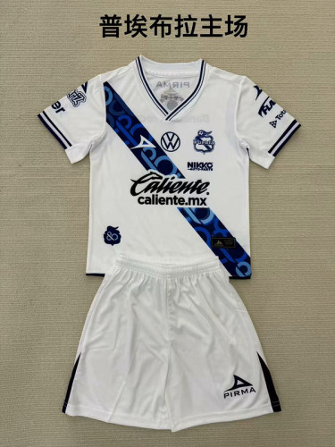 Adult Uniform 2024-2025 Puebla Home Soccer Jersey Shorts Men's Football Kit