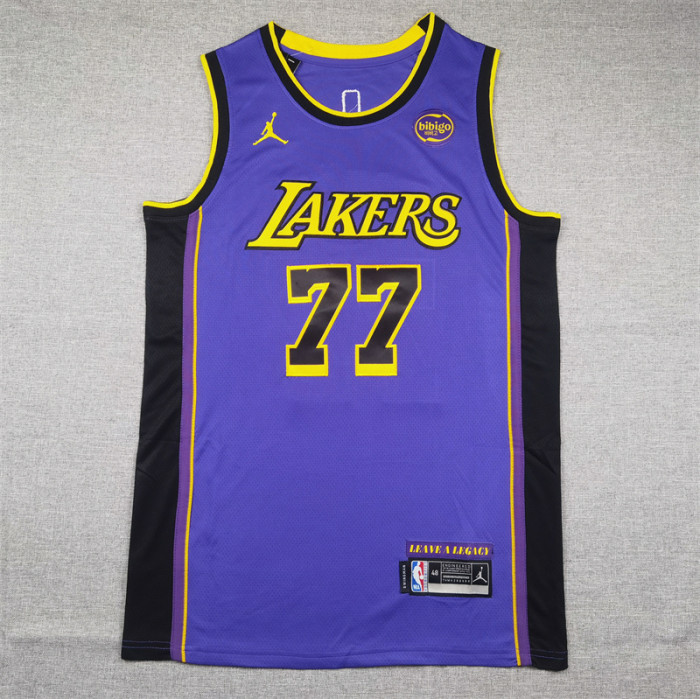 Statement Edition Los Angeles Lakers 77 Doncic Purple NBA Jersey Basketball Shirt