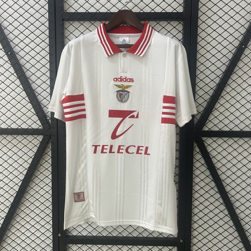Retro Jersey 1997-1999 SL Benfica Away White Soccer Jersey Vintage Football Shirt