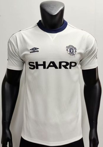 Retro Jersey 1998-1999 Manchester United Away White Soccer Jersey Vintage Man Utd Football Shirt