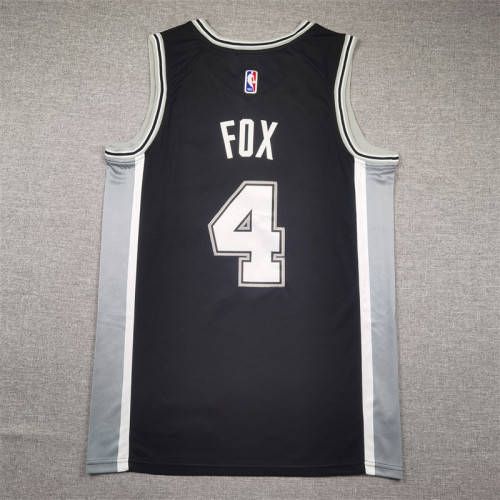 San Antonio Spurs 4 FOX Black NBA Jersey Basketball Shirt