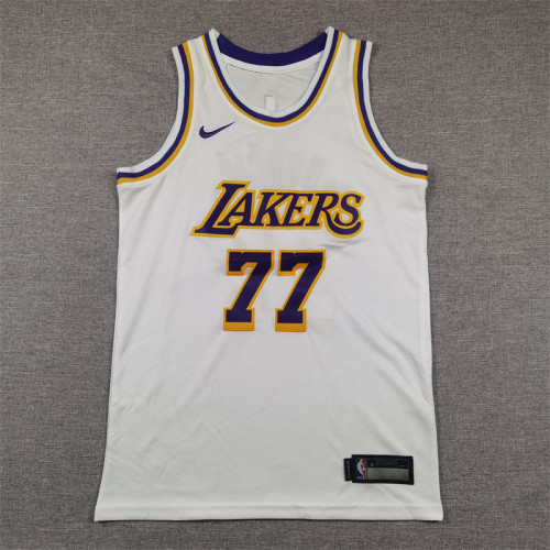 Youth Los Angeles Lakers 77 Doncic White NBA Jersey Child Kids Basketball Shirt
