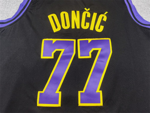 2024 City Edition Los Angeles Lakers 77 Doncic Black NBA Jersey Basketball Shirt