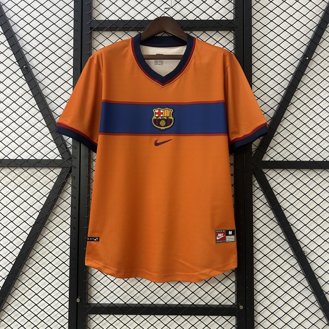 Retro Jersey 1998-2000 Barcelona Third Away Orange Soccer Jersey Vintage Football Shirt