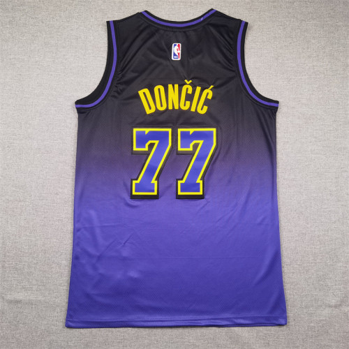 2025 City Edition Los Angeles Lakers 77 Doncic Purple NBA Jersey Basketball Shirt