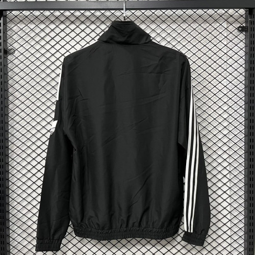 AD 2025 Black Soccer Windbreaker Jacket Football Jacket