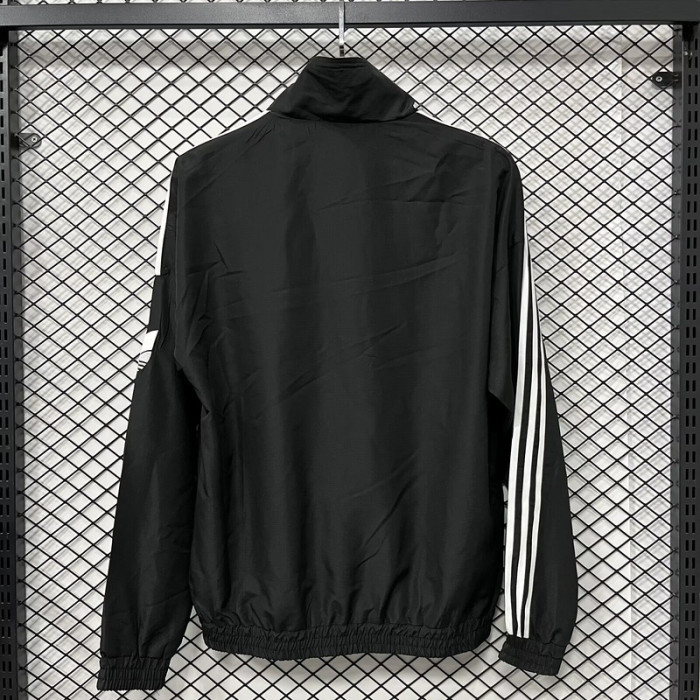 AD 2025 Black Soccer Windbreaker Jacket Football Jacket