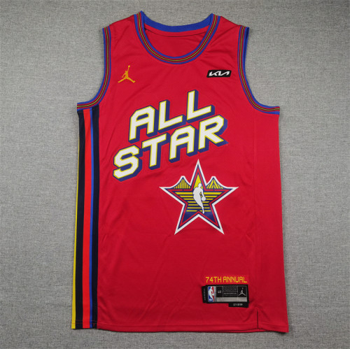 All Stars Milwaukee Bucks 34 ANTETOKOUNMPO Red NBA Shirt Basketball Jersey