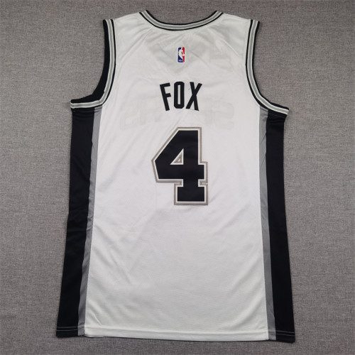 San Antonio Spurs 4 FOX White NBA Jersey Basketball Shirt