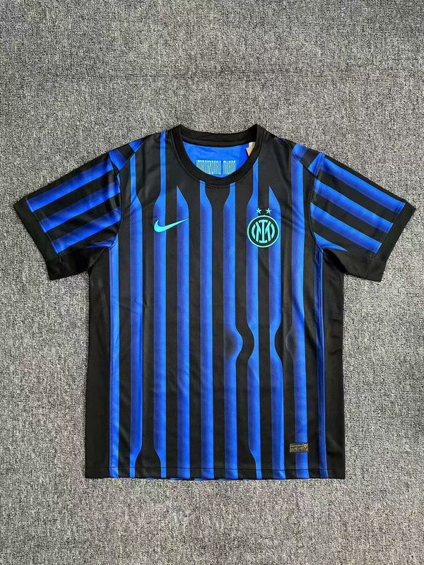 without Sponor Logo Fan Version 2025-2026 Inter Milan Home Soccer Jersey Football Shirt