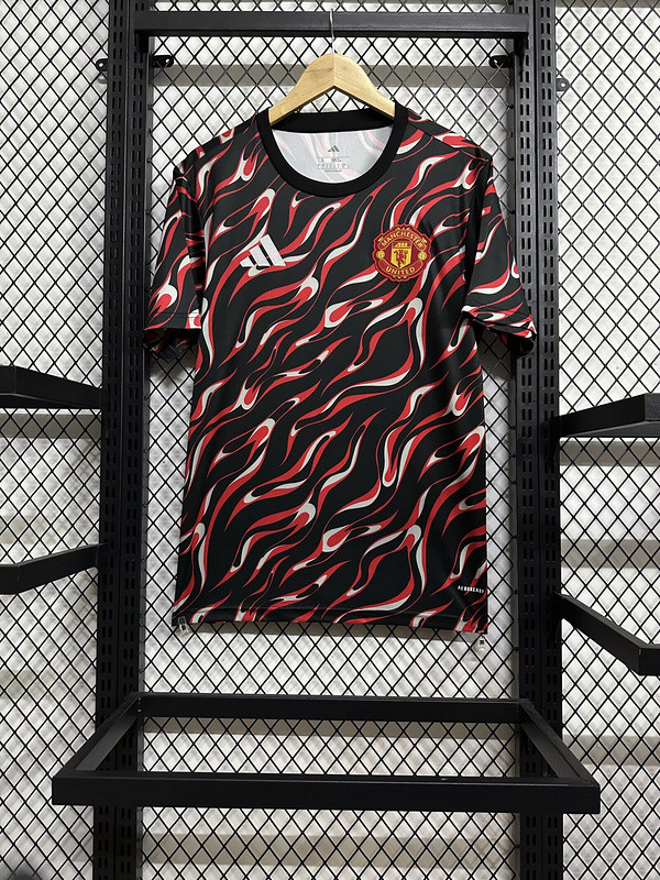 Fans Version 2025-2026 Manchester United Red/Black Soccer Training Jersey Man United Football Shirt
