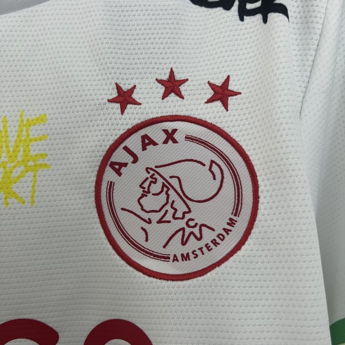 Fans Version 2025-2026 Ajax White Special Edition Soccer Jersey Vintage Football Shirt