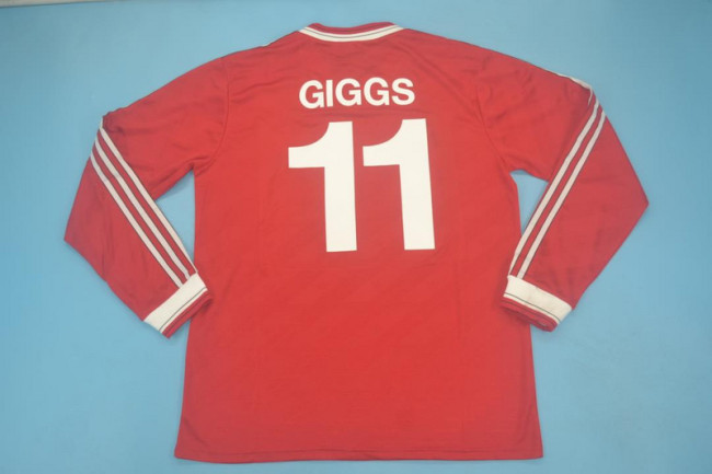 Retro Jersey Long Sleeve 1986-1988 Manchester United GIGGS 11 Home Soccer Jersey Vintage Football Shirt