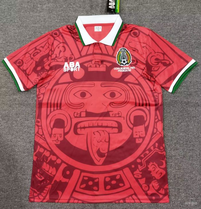 Retro Jersey 1998 Mexico Red Soccer Jersey Vintage Football Shirt