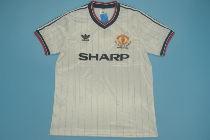 Retro Jersey 1983 Manchester United 3 FA CUP FINAL White Soccer Jersey Vintage Football Shirt