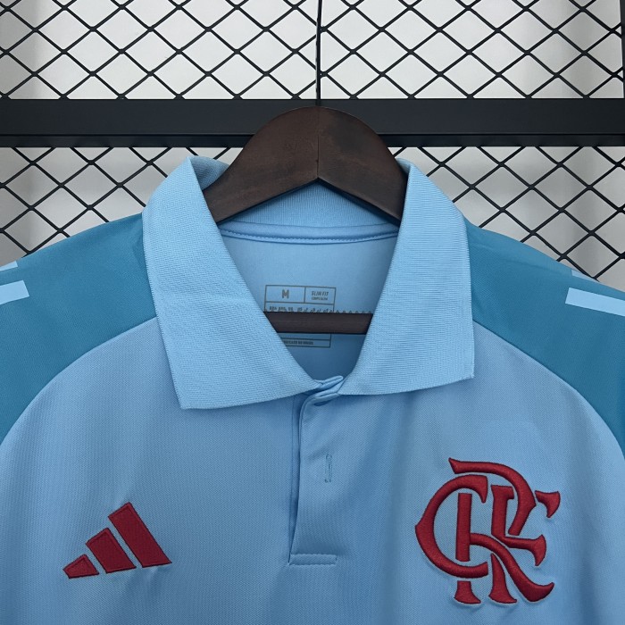 2025-2026 Flamengo Light Blue Soccer Polo Football Polo
