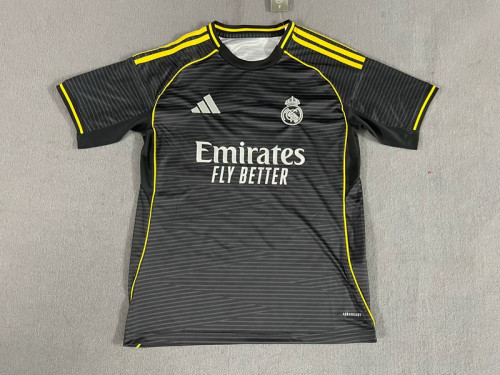 Fan Version 2025-2026 Real Madrid Black/Yellow Special Edition Soccer Jersey Real Football Shirt