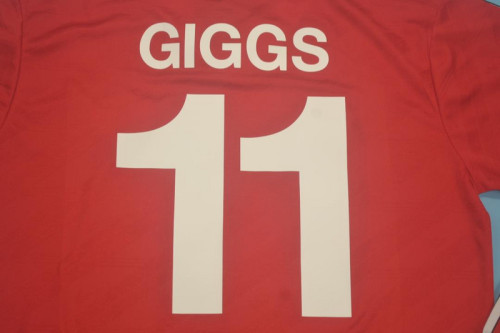 Retro Jersey Long Sleeve 1986-1988 Manchester United GIGGS 11 Home Soccer Jersey Vintage Football Shirt