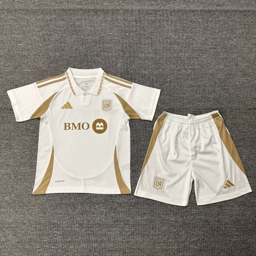 Youth Uniform Kids Kit 2025-2026 Los Angeles FC Away Soccer Jersey Shorts Child Football Set