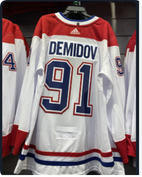 Men's Montreal Canadiens DEMIDOV 91 White Fanatics Jersey NHL Shirt