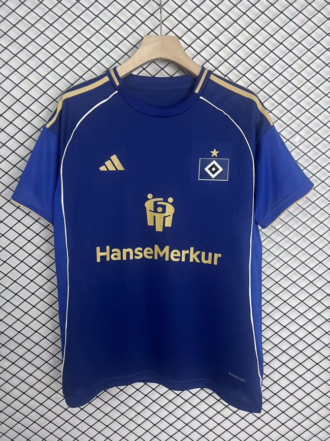 Fan Version 2025-2026 Hamburg Away Blue Soccer Jersey Hamburger Football Shirt