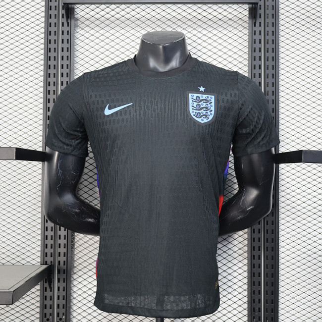 Player Version England 2025 Away Black Soccer Jersey Football Shirt