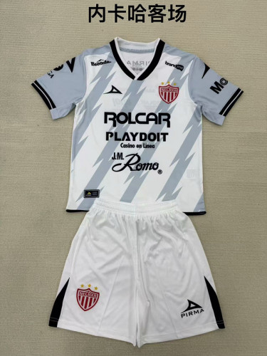 Adult Uniform 2024-2025 Necaxa Away White Soccer Jersey Shorts Men's Football Kit