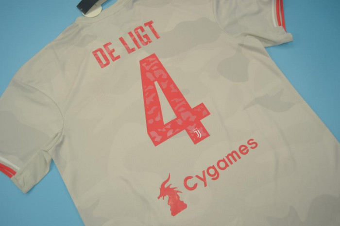 with Scudetto+Serie A Patch Retro Jersey 2019-2020 Juventus De Ligt 4 Away Grey Soccer Jersey Vintage Maillot de Foot
