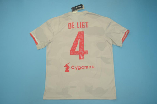 with Scudetto+Serie A Patch Retro Jersey 2019-2020 Juventus De Ligt 4 Away Grey Soccer Jersey Vintage Maillot de Foot