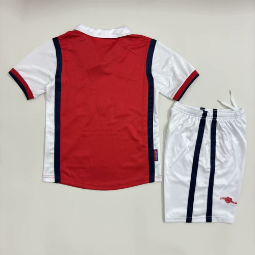Retro Youth Uniform Kids Kit 1998-1999 Arsenal Home Soccer Jersey Shorts Vintage Child Football Set
