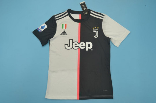 with Scudetto+Serie A Patch Retro Jersey 2019-2020 Juventus Home Soccer Jersey Vintage Maillot de Foot