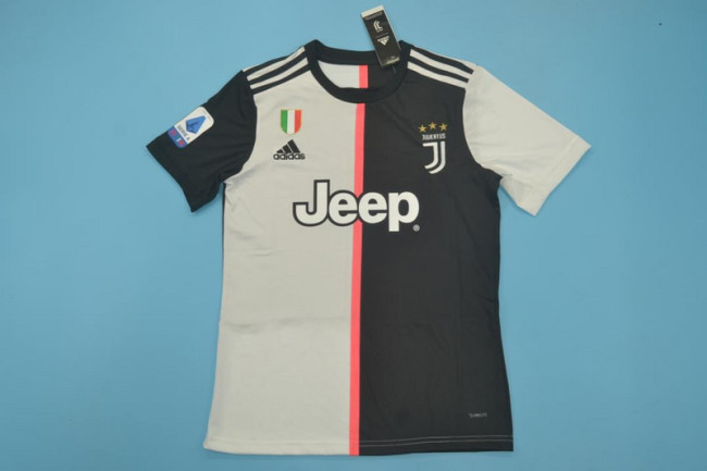 with Scudetto+Serie A Patch Retro Jersey 2019-2020 Juventus Home Soccer Jersey Vintage Maillot de Foot
