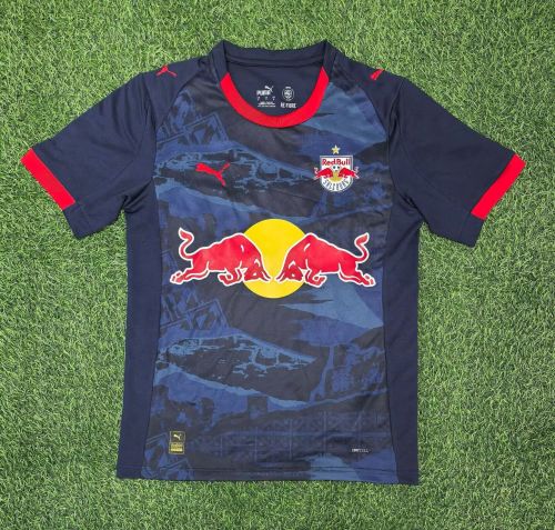 Fans Version 2025-2026 Red Bull Salzburg Away Dark Blue Soccer Jersey Football Shirt