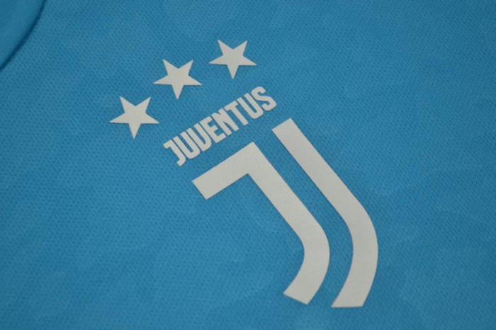 with Scudetto+UCL Patch Retro Jersey 2019-2020 Juventus Third Away Blue Soccer Jersey Vintage Maillot de Foot