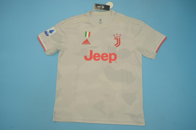 with Scudetto+Serie A Patch Retro Jersey 2019-2020 Juventus Away Grey Soccer Jersey Vintage Maillot de Foot