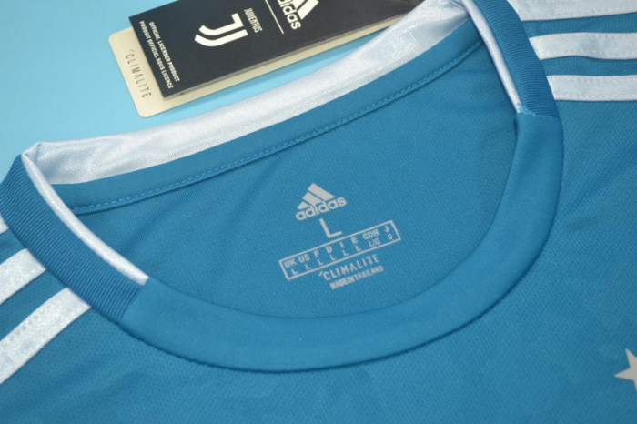 with Scudetto+UCL Patch Retro Jersey 2019-2020 Juventus Third Away Blue Soccer Jersey Vintage Maillot de Foot
