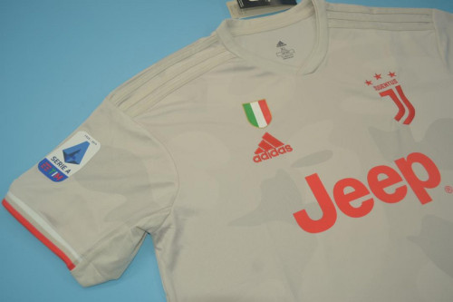with Scudetto+Serie A Patch Retro Jersey 2019-2020 Juventus Away Grey Soccer Jersey Vintage Maillot de Foot