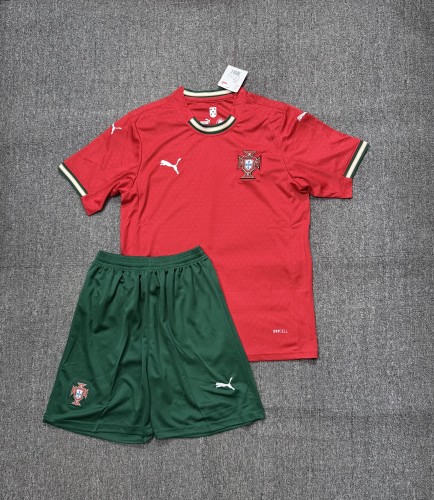 Adult Uniform 2025 Portugal Home Soccer Jersey Shorts Men's Football Kit