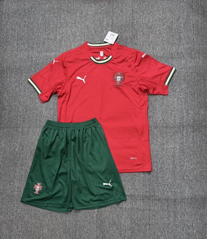 Adult Uniform 2025 Portugal Home Soccer Jersey Shorts Men's Football Kit