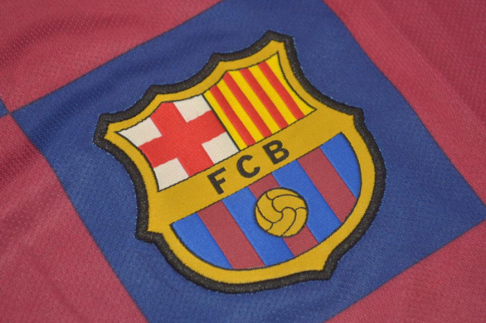 with LFP Patch Retro Jersey 2019-2020 Barcelona Home Soccer Jersey Vintage Football Shirt