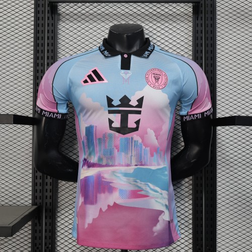 Player Version 2025-2026 Inter Miami Green/Pink Special Edition Soccer Jersey Football Shirt