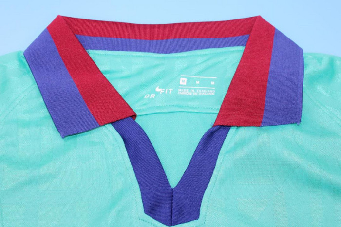 with LFP Patch Retro Jersey 2019-2020 Barcelona Third Away Blue Soccer Jersey Vintage Football Shirt